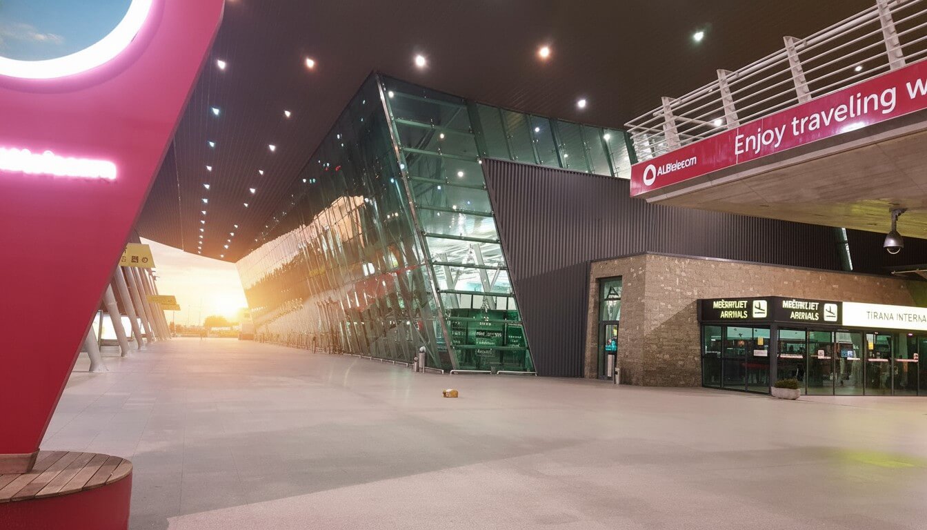 Bus Prestia e Comandè devant le terminal de l'Aéroport de Palerme