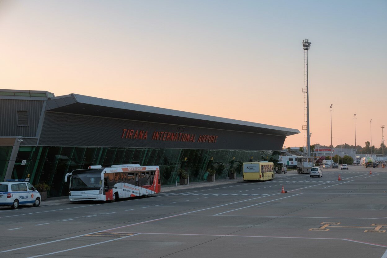 Façade principale de l'Aéroport de Palerme Falcone Borsellino